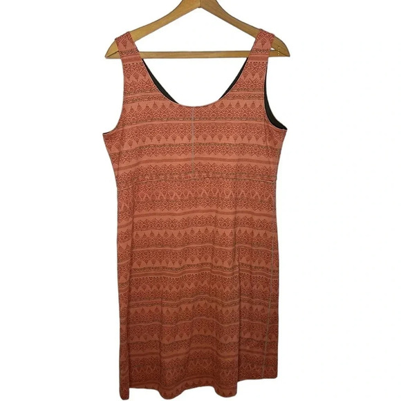 L.L.Bean Sleeveless Tank Dress Geometric Tribal Print Stretch Travel Casual - Picture 7 of 10